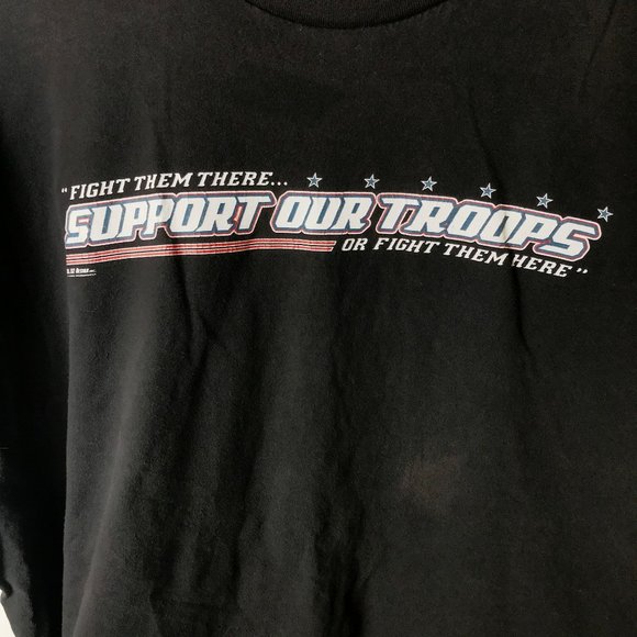 2006 Vintage Support Our Troops T Shirt Y2K Black XL Extra Large Graphic Tee - Picture 9 of 16